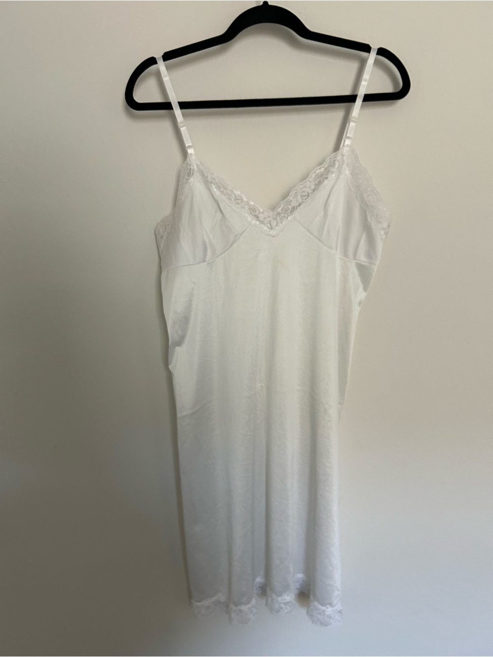 Sears White Lace-Trim Slip